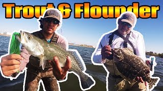 Wade Fishing Rincon Channel in Nueces Bay  Trout and Flounder [upl. by Ahsote]