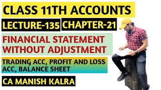 Trading Acc  Profit And Loss Acc Balance Sheet  Chap21  Financial Statement Without Adjustment [upl. by Wolfson]