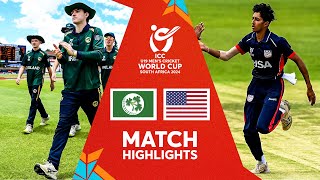 Ireland v USA  Match Highlights  ICC U19 Men’s CWC 2024 [upl. by Aihseyk739]