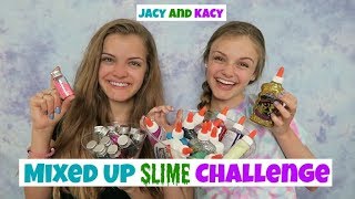 Mixed Up Slime Challenge  Jacy and Kacy [upl. by Oyr]