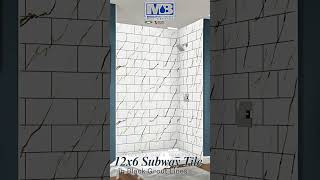 Stunning Calcutta Gold Illusion Shower Walls in Black Grout  Mobility Bathworks [upl. by Bascio]