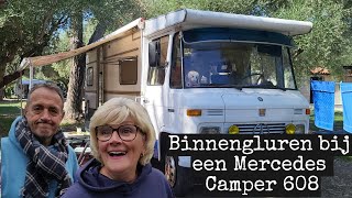 WK 97🇬🇷 MERCEDES CAMPER 608 bijna geheel AUTHENTIEK  WONEN IN ONZE CAMPER [upl. by Zeralda]