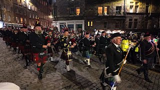 Massed Pipes amp Drums Parade Edinburgh Hogmanay 2023 [upl. by Blumenfeld981]