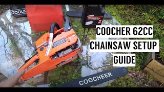 How to Set Up COOCHEER 62CC Chainsaw  Step by Step Easy Setup  20quot Gas Powered [upl. by Chang]