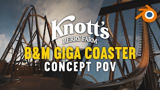 Knotts Berry Farm Giga Concept POV  Blender Coaster Animation  Gold Rush  Escape Designs [upl. by Janene852]