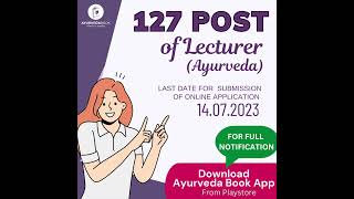 127 POST OF LECTURER  UPPSC  Ayurveda shorts [upl. by Huntingdon]