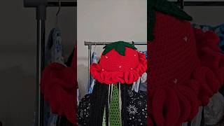 Crocheting A Strawberry Hat 🍓 crochet [upl. by Thun]