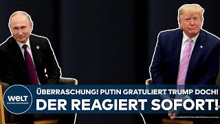 UKRAINEKRIEG Überraschung Wladimir Putin gratuliert Donald Trump doch Der reagiert sofort [upl. by Eldreeda]