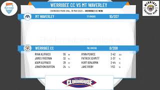 Victorian SubDistrict CA  EastWest 1st XI  Rd SF  Werribee CC v Mt Waverley  Day 2 [upl. by Aleakam]