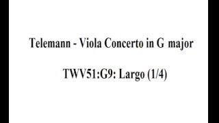 Telemann  viola concerto  Largo 14 Sheet music  partitions [upl. by Ettedanreb]