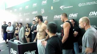 Arlovski vs Sylvia on ONEFC Official Weighins [upl. by Robby]