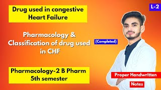 L2। U1। Drug used in congestive heart failure। Pharmacology B Pharm 5th semester। CHF। Shahruddin। [upl. by Ximena]