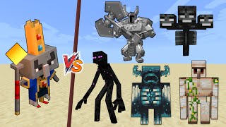 Arch Illager vs Minecraft Bosses  Arch Illager vs Warden ferrous wroughtnout wither mutant enerman [upl. by Rider123]