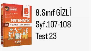 8SINIF GİZLİ YAYINLARI KONU ANLATIMLI SB S107108 TEST 23 [upl. by Coleman]