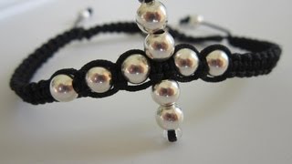 Shamballa Bracelet with Metal Beads  Шамбала Браслет  Tutorial  Как сделать браслет [upl. by Naes]