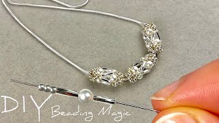 Beaded Beads Tutorial How to Make a Beads Charm  Beads Necklace Making [upl. by Ziza104]