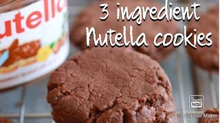 3 INGREDIENT NUTELLA COOKIES  Nutella Recipe  Cookies  Recipes with Nutella  Easy Dessert [upl. by Joly]