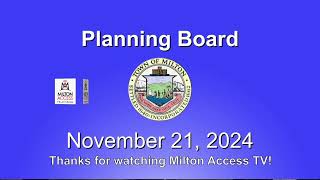 Planning Board  November 21st 2024 [upl. by Montfort]