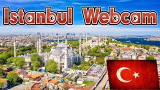 🟥🅻🅸🆅🅴🌙Istanbul Panoramic Cityscape Webcam Tour 🎥🌇Hagia Sophia Mosque🌉ÇırağanTürkiye🌏Galata Kulesi [upl. by Warthman516]