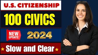 2024 random 100 civics questions and answers  US citizenship interview [upl. by Anyela]