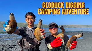 Geoduck Digging Camping Adventure  Lawson Landing  បោះតង់សមុទ្រប៉ាសុីហ្វិកជីកខ្យងប្រម៉ោយដំរី 🇺🇸🇰🇭 [upl. by Jagir]