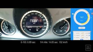 306 HP Mercedes E350 4matic W212 0200 kmh 14 mile acceleration [upl. by Etnuahc]