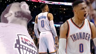 WESTBROOK INSANE FOUR POINT HALFCOURT SHOT THUNDER vs JAZZ HIGHLIGHTS REACTION [upl. by Nylak]