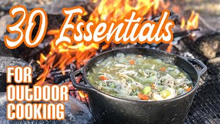 30 Cooking Essentials for Outdoor Camp Cooking [upl. by Ardnad427]