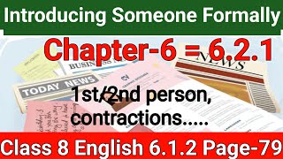 Class 8 English 621 Page 79  English Class 8 Experience 621 Solution1st2nd Person Contractions [upl. by Nirtiak]