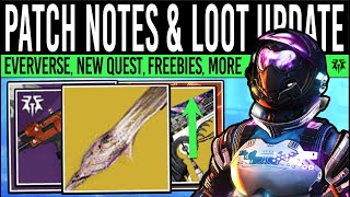 Destiny 2 NEW PATCH CHANGES amp FREE REWARDS Eververse LOOT Tomb Quest New Weapons amp More Nov 19 [upl. by Greeson]