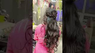 Engagement hairstyles ⭐hairtransformation hairstylewithextension glitterrosehairstyle curlshair [upl. by Menendez]