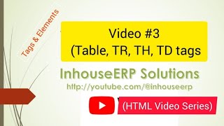 How to use table TR TH TD tags  Video 3  htmltutorial html technology tech youtube [upl. by Hareehat]