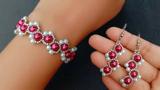 Easy Beads Jewelry Making For BeginnersBracelet amp EarringsJewelry Tutorial Useful amp Easy [upl. by Eenyaj583]