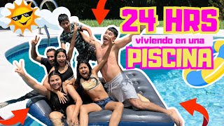 24 HORAS VIVIENDO EN UNA PISCINA😱 Valentina se salió de la piscina  jonfer y valentína [upl. by Samaj]