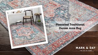 Heeseind Traditional Denim Area Rug [upl. by Austina]