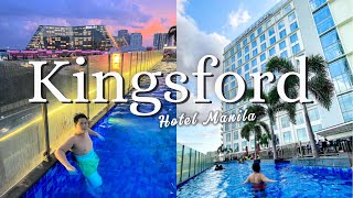 KINGSFORD HOTEL MANILA Staycation  Food  Pool  Gym and more  Hotel Room tour [upl. by Araccot]