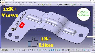 L Shape Bracket  Surface Design  CATIA V5 Tutorials [upl. by Etsirhc]