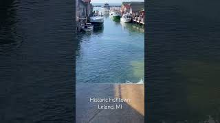 Historic Fishtown Leland MI from Lake Michigan circle tour with our Tesla [upl. by Hada512]