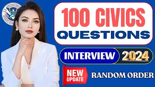 2024 Random 100 Civics Questions and Answers by Group US Citizenship Interview  Slow Easy Answer [upl. by Enra208]