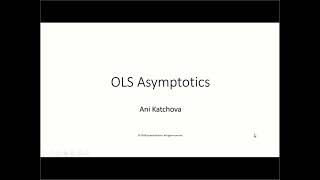 OLS Asymptotics [upl. by Uriiah]