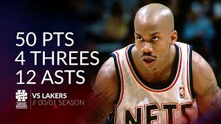 Stephon Marbury 50 pts 4 threes 12 asts vs Lakers 0001 season [upl. by Aicener]