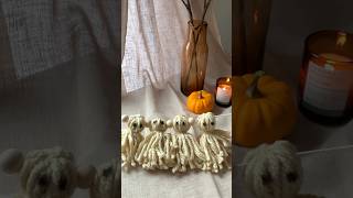 DIY Halloween yarn ghost garland 👻 SO easy and SO cheap to make 🎃 halloween halloweencrafts [upl. by Idok]