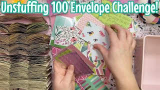 UNSTUFFING THE 100 ENVELOPE CHALLENGE  A Huge Sense Of Accomplishment [upl. by Ardnaid]