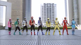 Gokaiger Vs Hurricanger Henshin amp Roll Call [upl. by Armalda913]