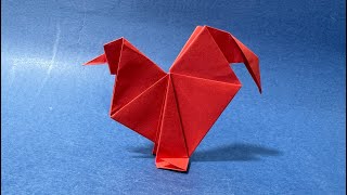 Origami Animals  How to Make a Paper Rooster Paper Chicken DIY  Easy Origami Step by Step [upl. by Accem761]