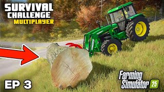 I THOUGHT WE WERE GOING TO FAIL  Farming Simulator 25  Survival Challenge  Episode 3 [upl. by Kass33]