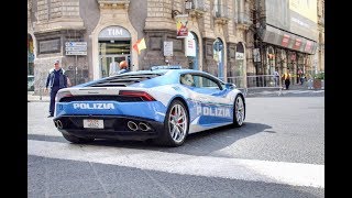 Lamborghini Huracan Italian Police Startup and Revs [upl. by Eidarb782]