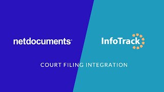 InfoTrack  NetDocuments court filing integration [upl. by Iot86]