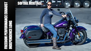 Softail Heritage with Freedom Performance Exhaust Independence Long Motorcycle Aftermarket Exhaust [upl. by Lavine]