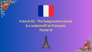 French B1  The Subjunctive mood Le subjonctif en français Partie VI [upl. by Haseefan]